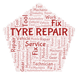 Tyre Repair word cloud.