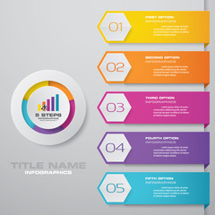 5 steps infographics element template chart for presentation.