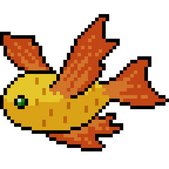 Fototapeta premium vector pixel art fish creature