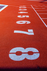 Red running track for athletics at stadium