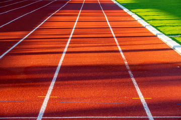 Red running track for athletics at stadium