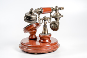 Old vintage telephone isolated