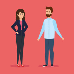 Obraz premium business couple avatars characters