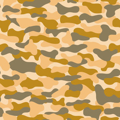 Camo vector background. Khaki seamless pattern. Military print texture. EPS10. Can be used as print on clothes, wrapping paper, design of banners.