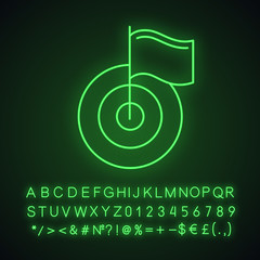 Target, aim neon light icon