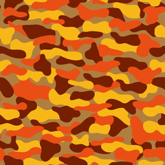 Khaki vector seamless pattern. Military texture in autumn colors. Can be used as print on clothes, wrapping paper, design of banners. EPS10. Camo backdrop.