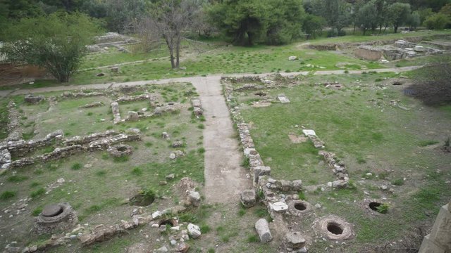 Excavations of ancient archaeological site.