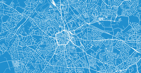 Urban vector city map of Wolverhampton, England