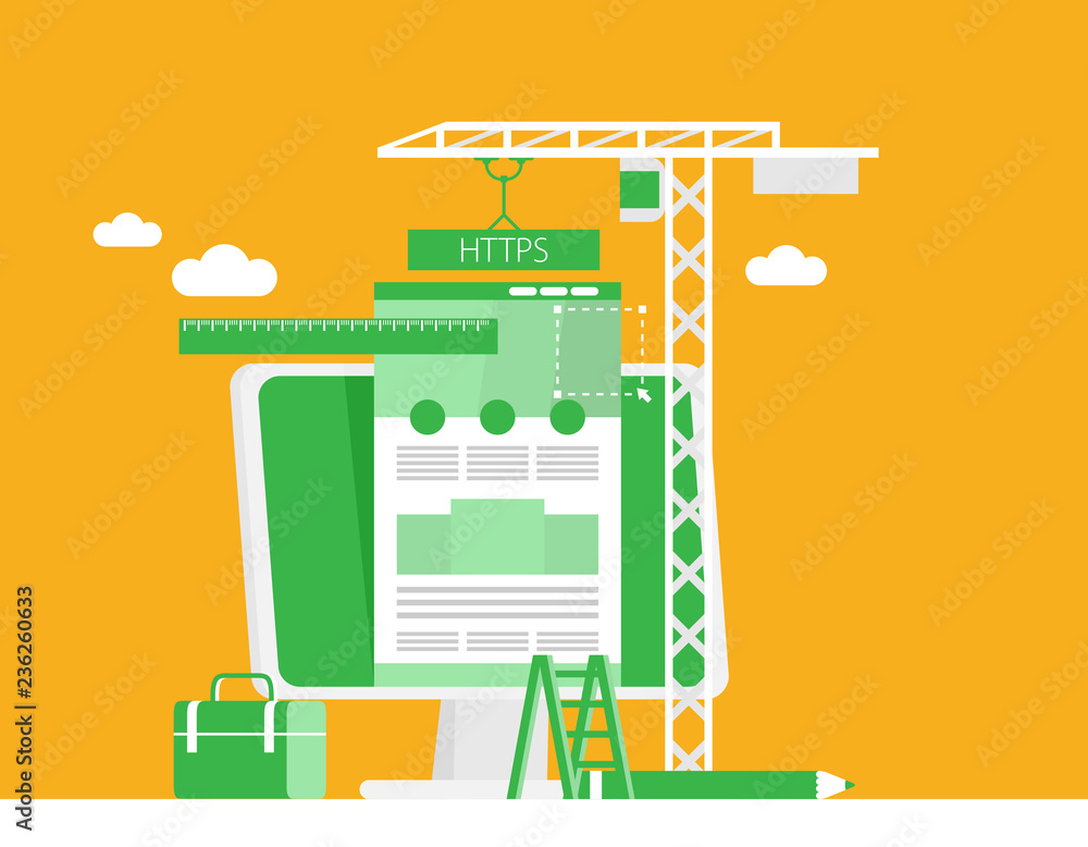 Poster flat vector illustration of web design and development concepts. elements for mobile and web applica