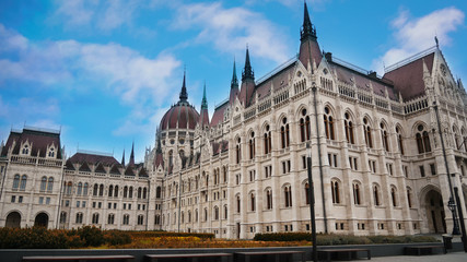 Fototapeta na wymiar close up of the beautiful view a famous parliament building, Budapest,Hungary