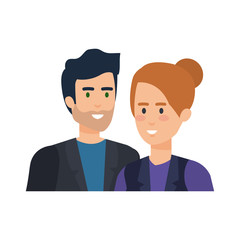 Fototapeta premium business couple avatars characters