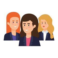 elegant businesswomen avatars characters