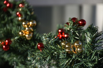 Decorating a fence for Christmas