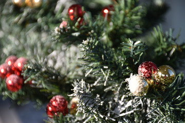 Decorating a fence for Christmas