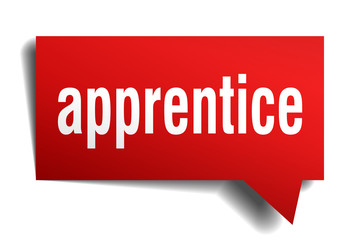 apprentice red 3d speech bubble