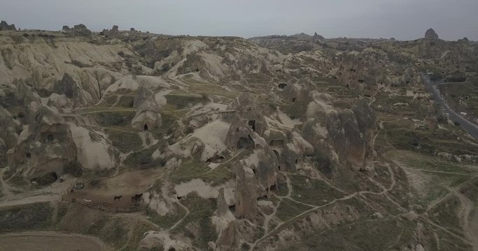 Aerial View of Cappadocia. Goreme, Urgup, Nevsehir, Turkey.