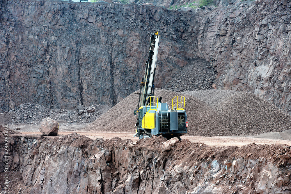 Wall mural Drill equipment in a open pit mine - Wall murals