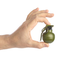 Hand with small grenade