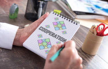 Cooperation concept on a notepad