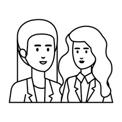 elegant businesswomen avatars characters