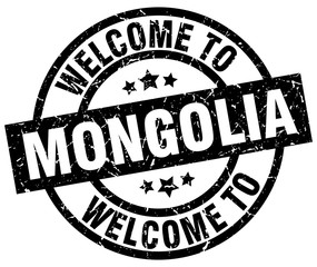 welcome to Mongolia black stamp