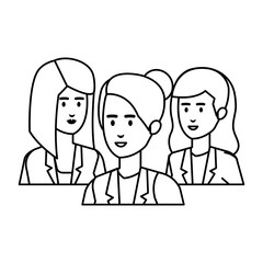 Obraz na płótnie Canvas elegant businesswomen avatars characters