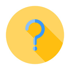 Question mark sign icon, vector illustration. Flat design style with long shadow. FAQ button. Asking questions. Ask for help. Question mark stamp. Need information. Query.