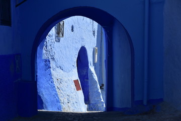 Blue house in Chefchaouen, north Morocco