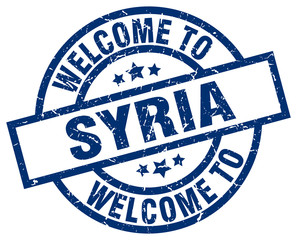 welcome to Syria blue stamp