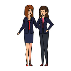 elegant businesswomen avatars characters