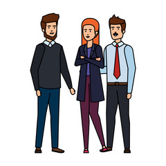 elegant business people avatars characters