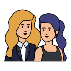 elegant businesswomen avatars characters