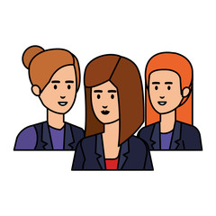 elegant businesswomen avatars characters