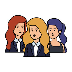 elegant businesswomen avatars characters