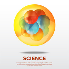 science poster 3D ball Molecules. vector illustration.