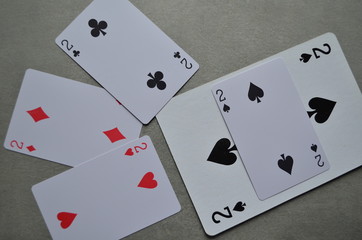 Casino. Poker. Playing cards. The opposition of large and small