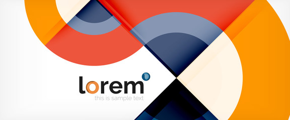 Obraz premium Modern geometric circles abstract background, colorful round shapes with shadow effects