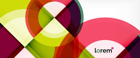 Obraz premium Modern geometric circles abstract background, colorful round shapes with shadow effects