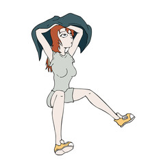 woman sitting and covered with blanket