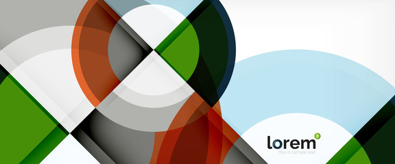 Obraz premium Modern geometric circles abstract background, colorful round shapes with shadow effects