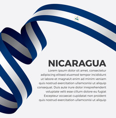 Obraz premium Nicaragua flag, vector illustration on a white background