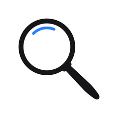 Search icon. Magnifying glass icon, vector magnifier or loupe sign.