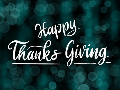 Happy thanks giving handwriting calligraphy. Good use for logotype, symbol, cover label, product, brand, poster title or any graphic design you want. Easy to use or change color
 