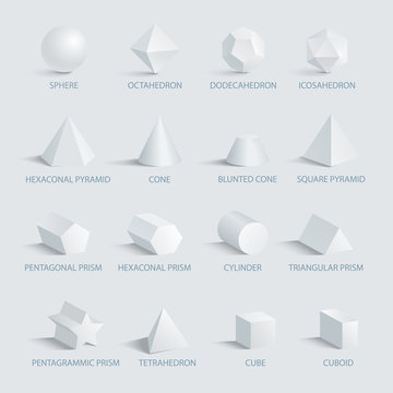Sphere and Geometric Shapes on Vector Illustration
