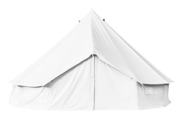 Canvas bell tent isolated on white