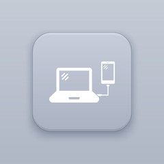 Laptop, phone button, best vector