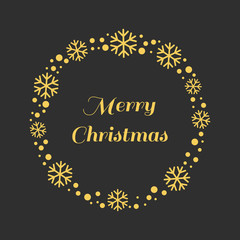 Christmas gold snowflakes wreath