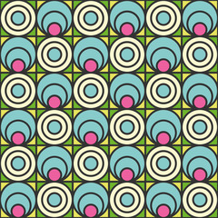 Retro line style abstract geometric seamless pattern.
