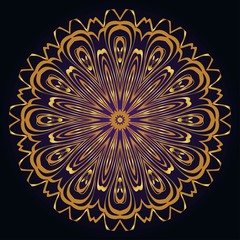 Beautiful round flower mandala. Vector illustration. Abstract