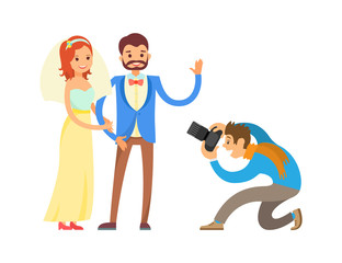 Wedding Photo Session of Newlyweds by Photographer